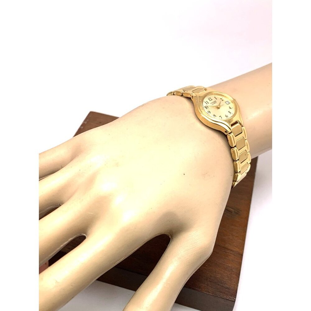 Citizen Womens Watch EU2252-56P Quartz Gold Dial Stainless Steel Petite 23mm - Picture 4 of 13